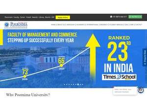 Poornima University's Website Screenshot