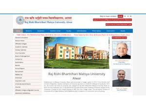 Raj Rishi Bharthari Matsya University's Website Screenshot