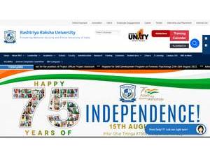 Rashtriya Raksha University's Website Screenshot
