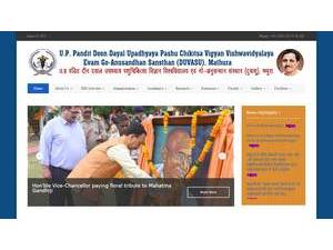 U.P. Pandit Deen Dayal Upadhyaya Veterinary University's Website Screenshot