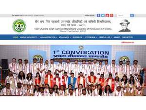 वीर चंद्र सिंह गढ़वाली उत्तराखंड बागवानी और वानिकी विश्वविद्यालय's Website Screenshot