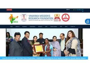 Vinayaka Mission's Research Foundation's Website Screenshot