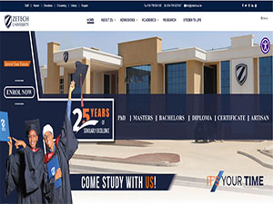 Zetech University's Website Screenshot