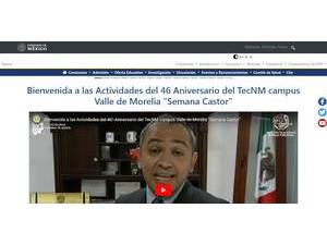 Technological Institute of the Morelia Valley's Website Screenshot