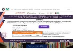 Universidad Politécnica Metropolitana de Puebla's Website Screenshot