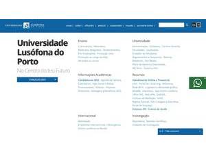 Lusofona University of Porto's Website Screenshot