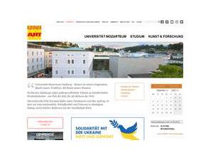 Mozarteum University Salzburg's Website Screenshot