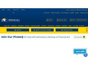 Pensacola State College's Website Screenshot