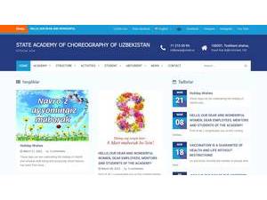 State Academy of Choreography of Uzbekistan's Website Screenshot