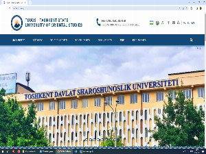 Toshkent Davlat Sharqshunoslik Universiteti's Website Screenshot