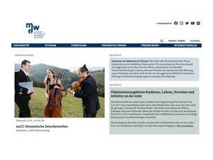 mdw - Universität für Musik und darstellende Kunst Wien's Website Screenshot