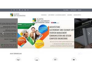 Alanya University's Website Screenshot