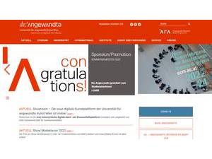 University of Applied Arts Vienna's Website Screenshot