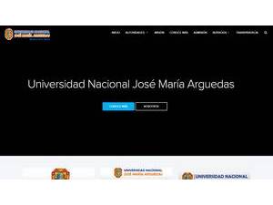 José María Arguedas National University's Website Screenshot