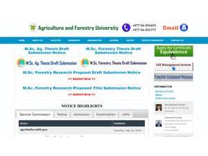 Agriculture and Forestry University's Website Screenshot