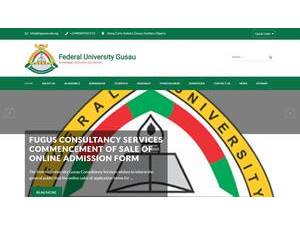 Federal University, Gusau's Website Screenshot
