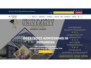 Arthur Jarvis University's Website Screenshot