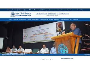 Assam University's Website Screenshot