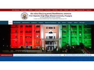 Prof. Rajendra Singh (Rajju Bhaiya) University's Website Screenshot