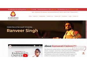 Karnavati University's Website Screenshot