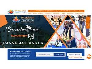 Swarnim Startup and Innovation University's Website Screenshot