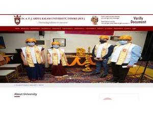 डॉ। ए.पी.जे अब्दुल कलाम विश्वविद्यालय's Website Screenshot