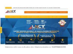 LNCT University's Website Screenshot