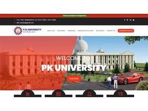 P.K. University's Website Screenshot
