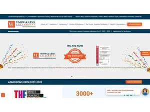 Vishwakarma University's Website Screenshot