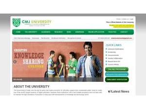 सीएमजे विश्वविद्यालय's Website Screenshot