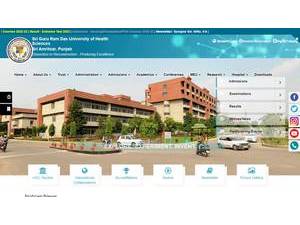 Sri Guru Ram Das University of Health Sciences's Website Screenshot