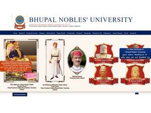भूपाल नोबल्स विश्वविद्यालय's Website Screenshot