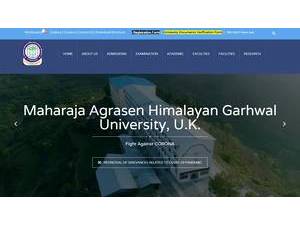 Maharaja Agrasen Himalayan Garhwal University's Website Screenshot