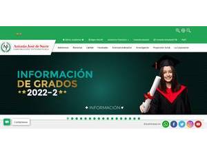 Antonio Jose de Sucre University Corporation's Website Screenshot