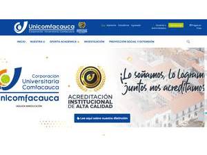 University Corporation Comfacauca's Website Screenshot
