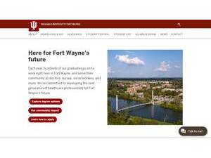 Indiana University Fort Wayne's Website Screenshot