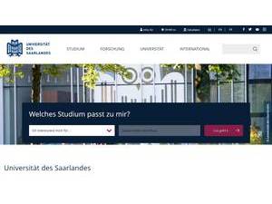 Saarland University's Website Screenshot