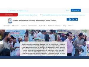 Shaheed Benazir Bhutto University of Veterinary and Animal Sciences's Website Screenshot