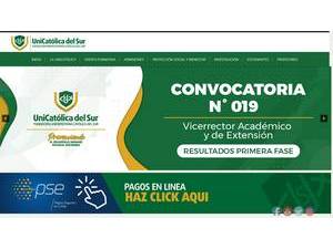 Fundacion Universitaria Catolica del Sur's Website Screenshot