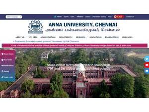 Anna University's Website Screenshot