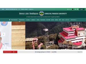 हिमाचल प्रदेश विश्वविद्यालय's Website Screenshot