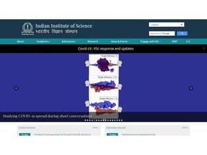 Indian Institute of Science's Website Screenshot