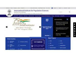 International Institute for Population Sciences's Website Screenshot