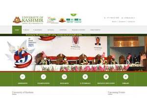 कश्मीर विश्वविद्यालय's Website Screenshot