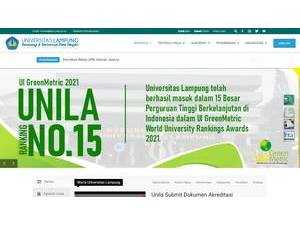 Lampung University's Website Screenshot