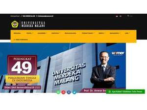 University of Merdeka Malang's Website Screenshot
