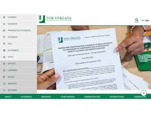 University of Rome Tor Vergata's Website Screenshot