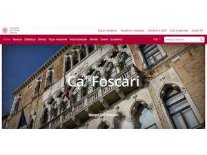 Ca' Foscari University of Venice's Website Screenshot