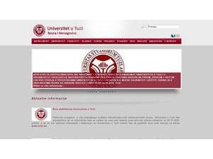 University of Tuzla's Website Screenshot