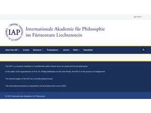 Internationale Akademie für Philosophie's Website Screenshot